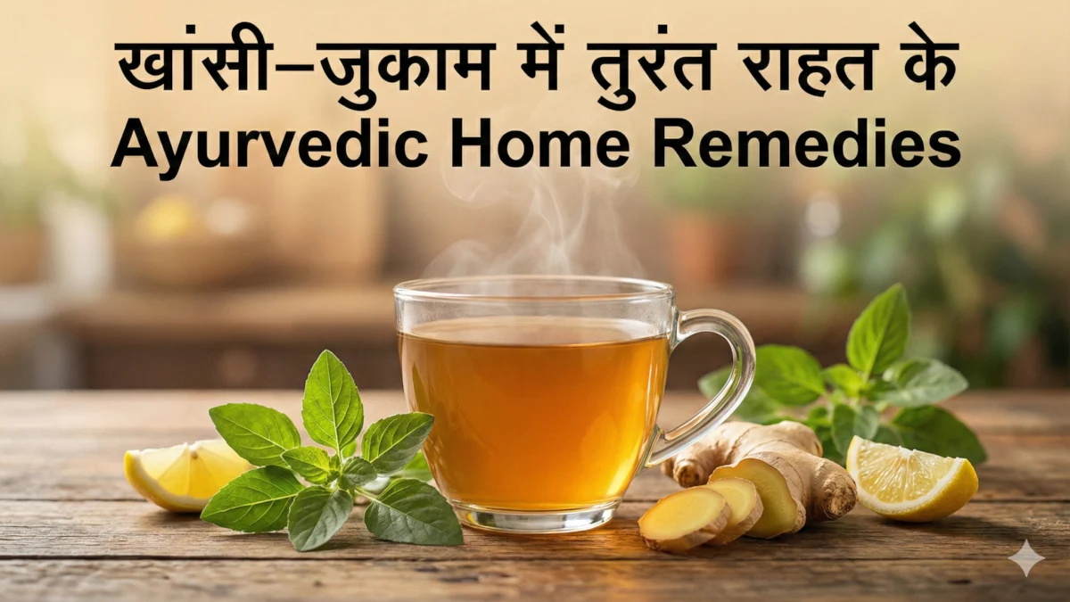 Ayurvedic Home Remedies for Cough and Cold के लिए तुलसी-अदरक काढ़ा