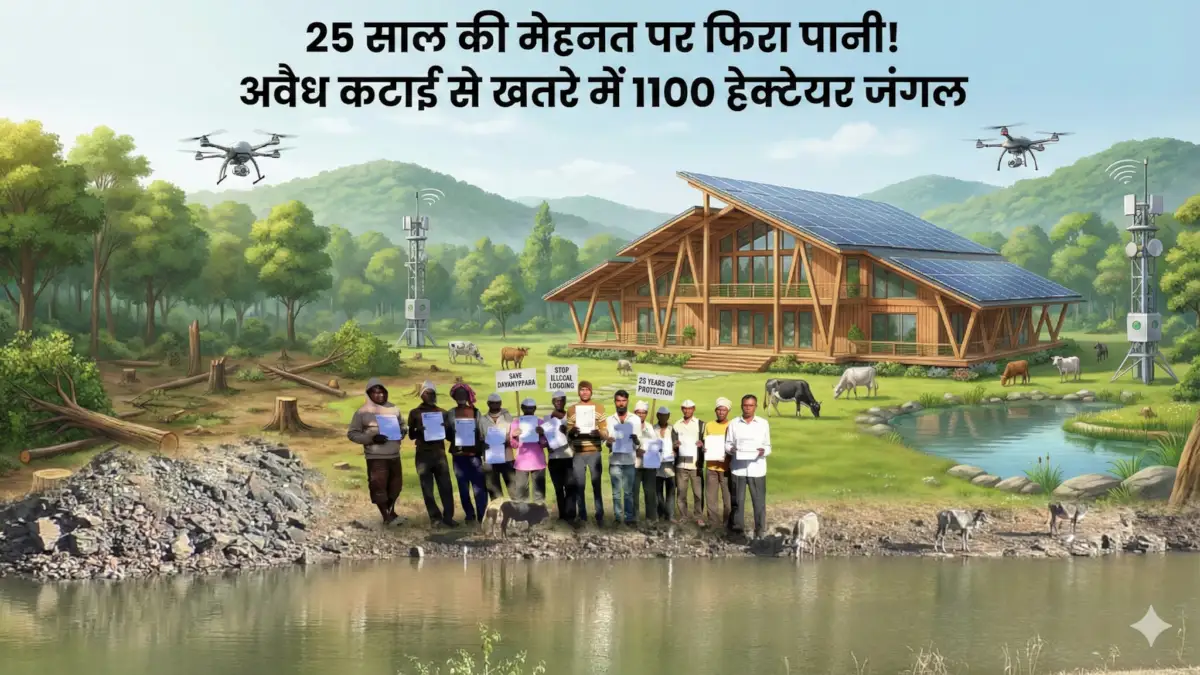 Joint Forest Management Committee members protecting 1100 hectare Davanyapada forest in Dhule district with local community participation