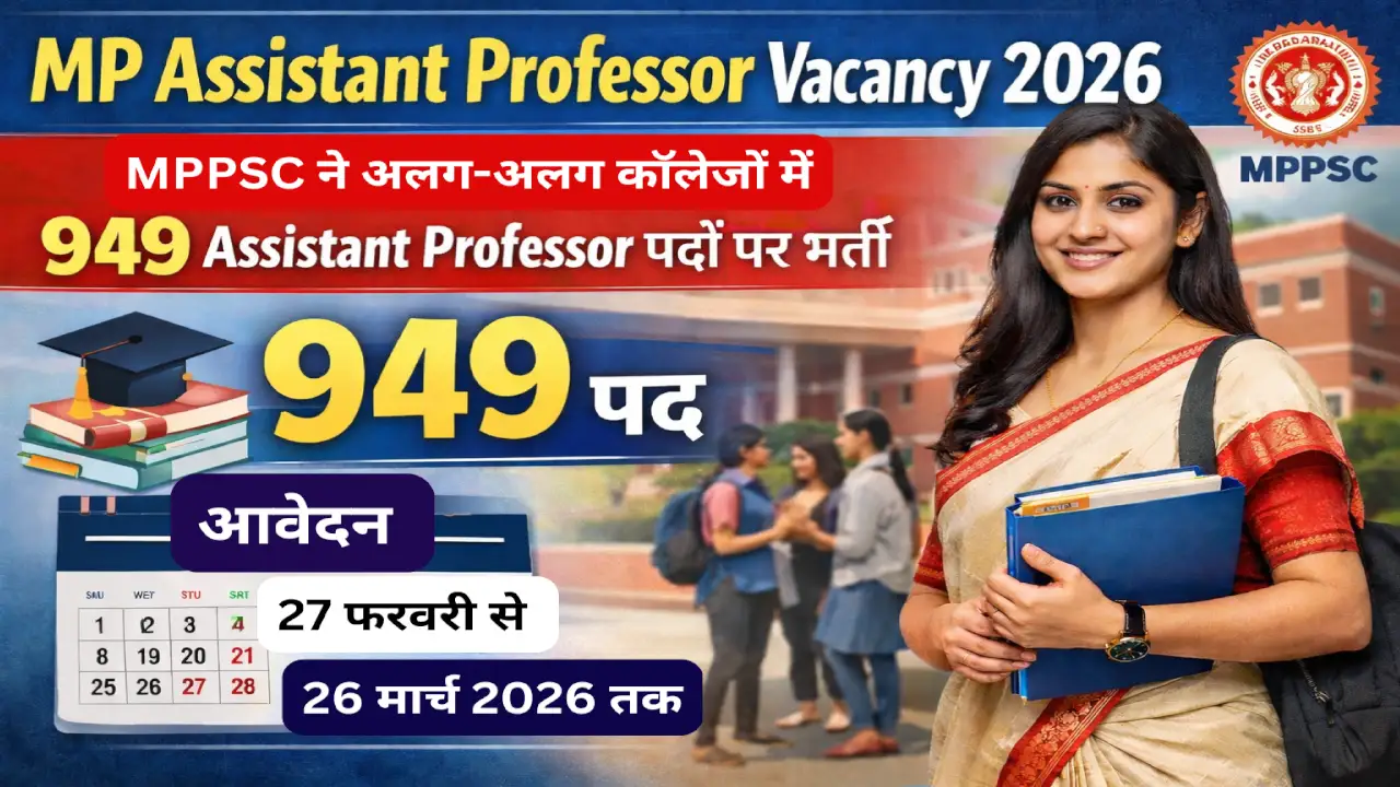 MP Assistant Professor Vacancy 2026: MPPSC 949 पद भर्ती