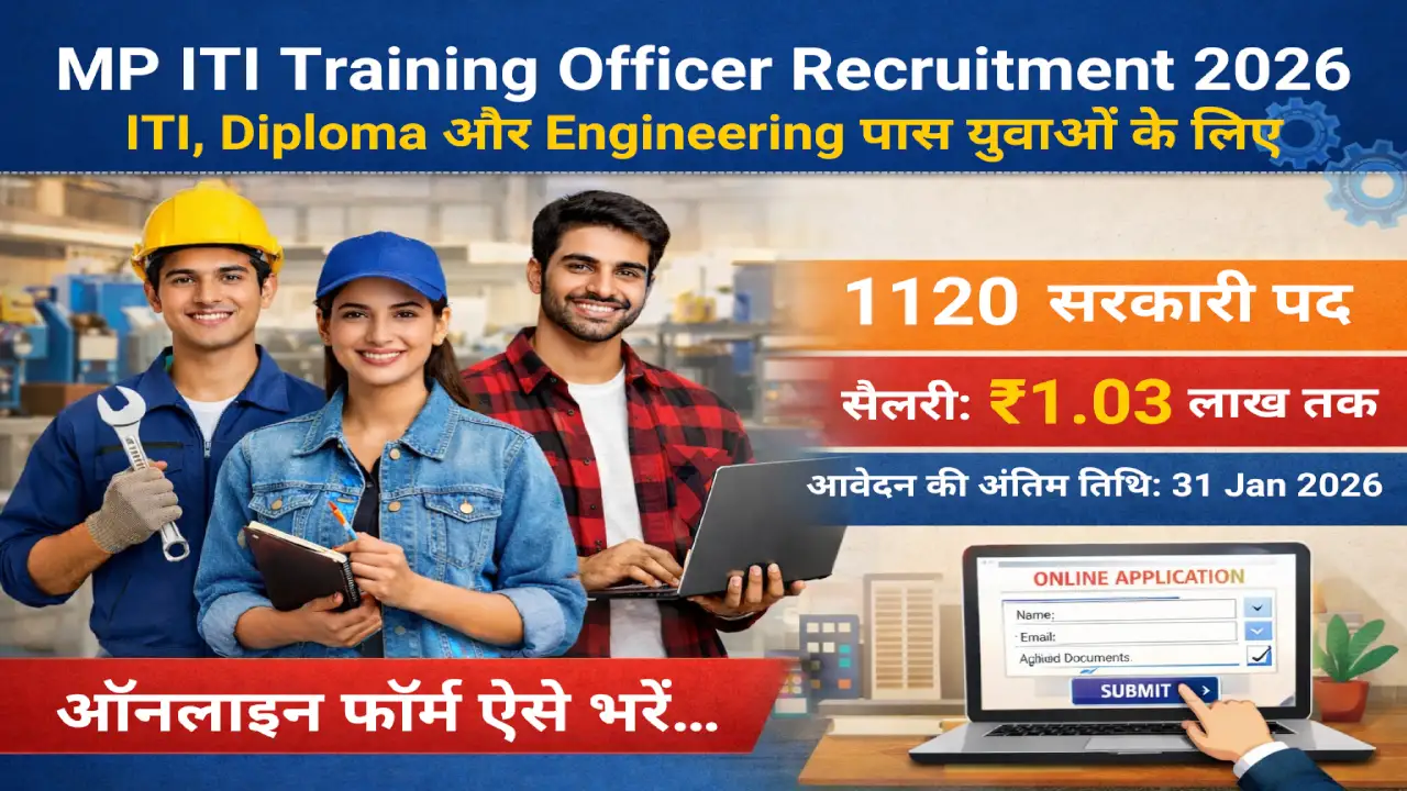 MP ITI Training Officer Recruitment 2026: 1120 पदों की बंपर भर्ती