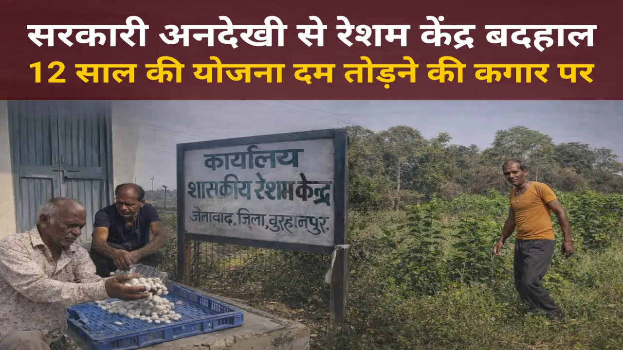 Burhanpur Silk Centre Crisis में बंद पड़ा रेशम केंद्र और खराब होती मशीनें