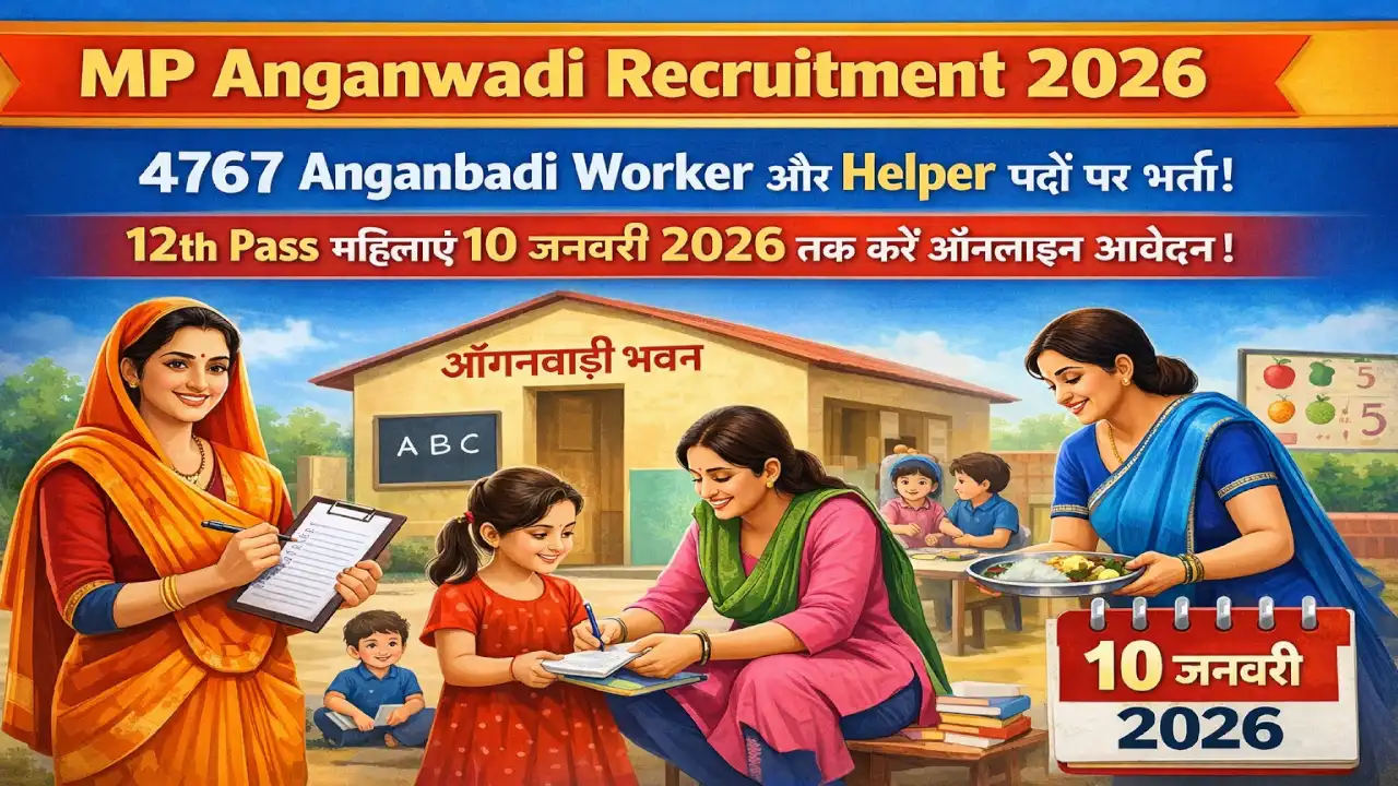 MP Anganwadi Recruitment 2026 में 4767 पदों पर भर्ती - 12वीं पास महिलाओं के लिए