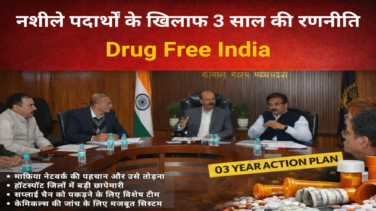 MP पुलिस की Drug Free India मिशन के तहत 3 वर्षीय कार्य योजना बैठक