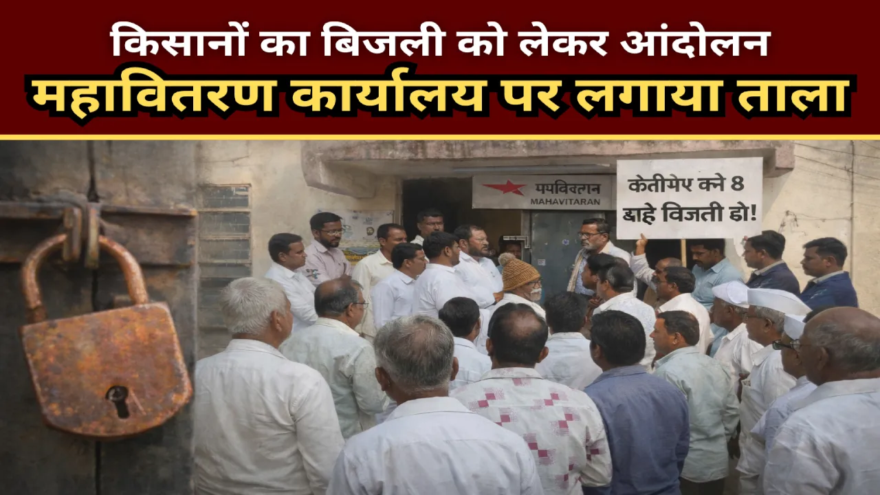 Samode Farmers Power Supply Protest में किसानों ने महावितरण कार्यालय पर ताला लगाया