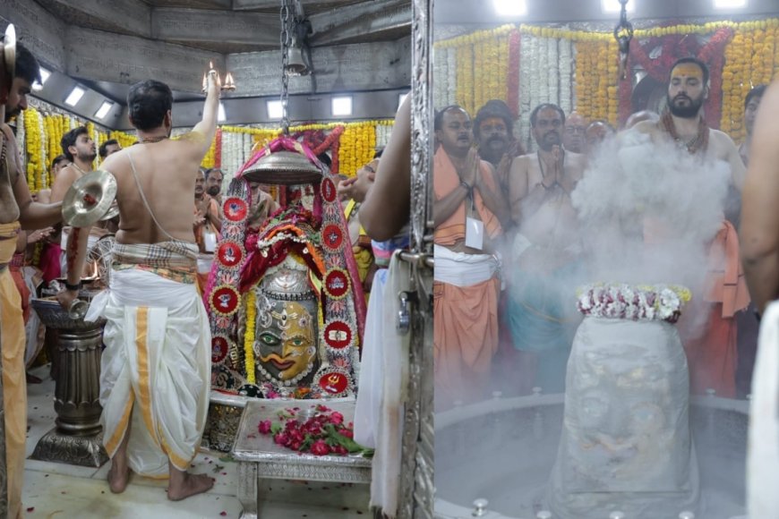 उज्जैन के महाकालेश्वर मंदिर में भस्म आरती का अद्भुत नजारा, श्रद्धालुओं ने किया दर्शन