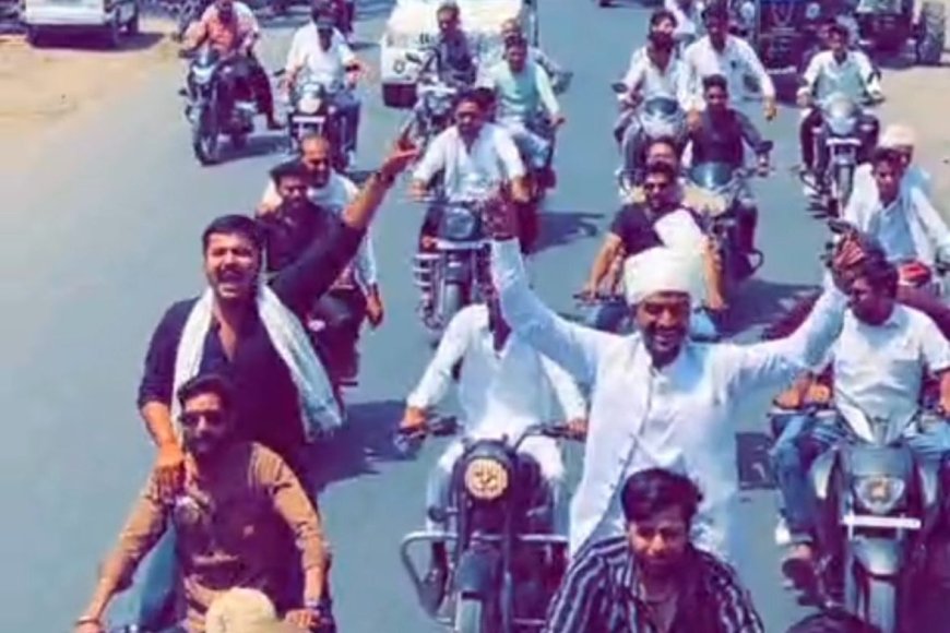 सनी देओल के फैन का अनोखा अंदाज: 'जाट' फिल्म देखने ट्रैक्टरों के काफिले के साथ पहुंचे थिएटर