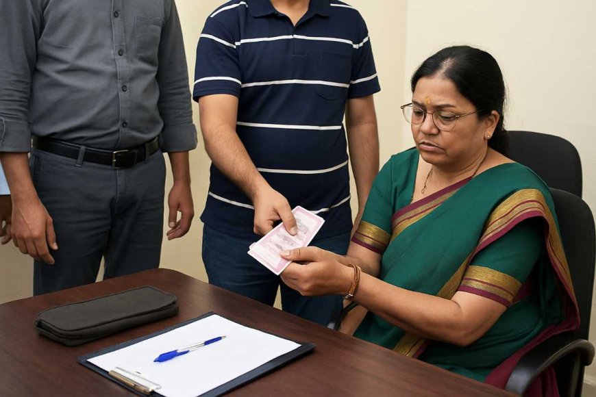 इंदौर लोकायुक्त की कुक्षी में ट्रैप कार्रवाई: पर्यवेक्षक 4,000 रुपये रिश्वत लेते पकड़ी गई